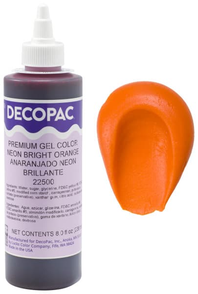 Gel Color 8 OZ Neon Bright Orange Premium 1/Each