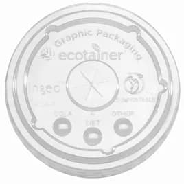 Lid Flat PLA Clear For 12-24 OZ Cold Cup With Hole Identification 2000/Case