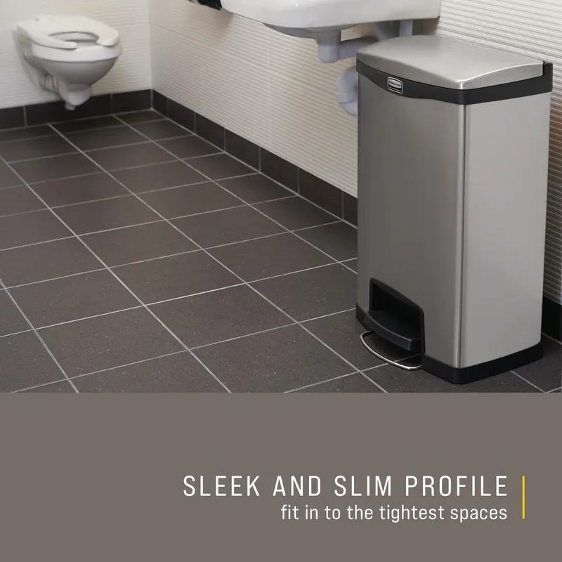 Impressions™ 1-Stream Trash Can 18.11X13.70X28.66 IN 13 GAL Black Stainless Steel Step-On Front Step 1/Each