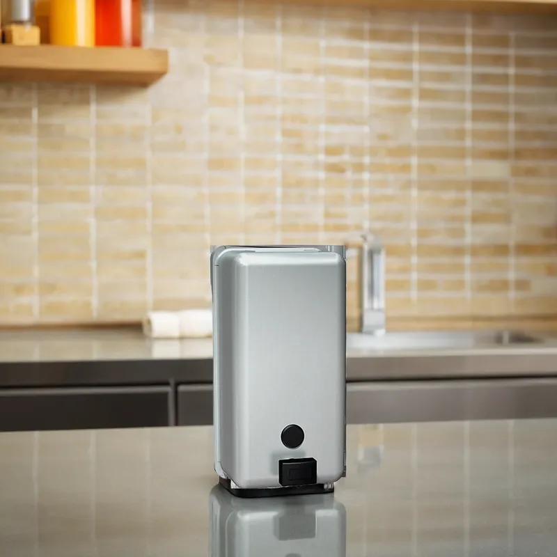 Soap Dispenser 40 OZ Silver Stainless Steel Surface Mount Vertical 1/Each