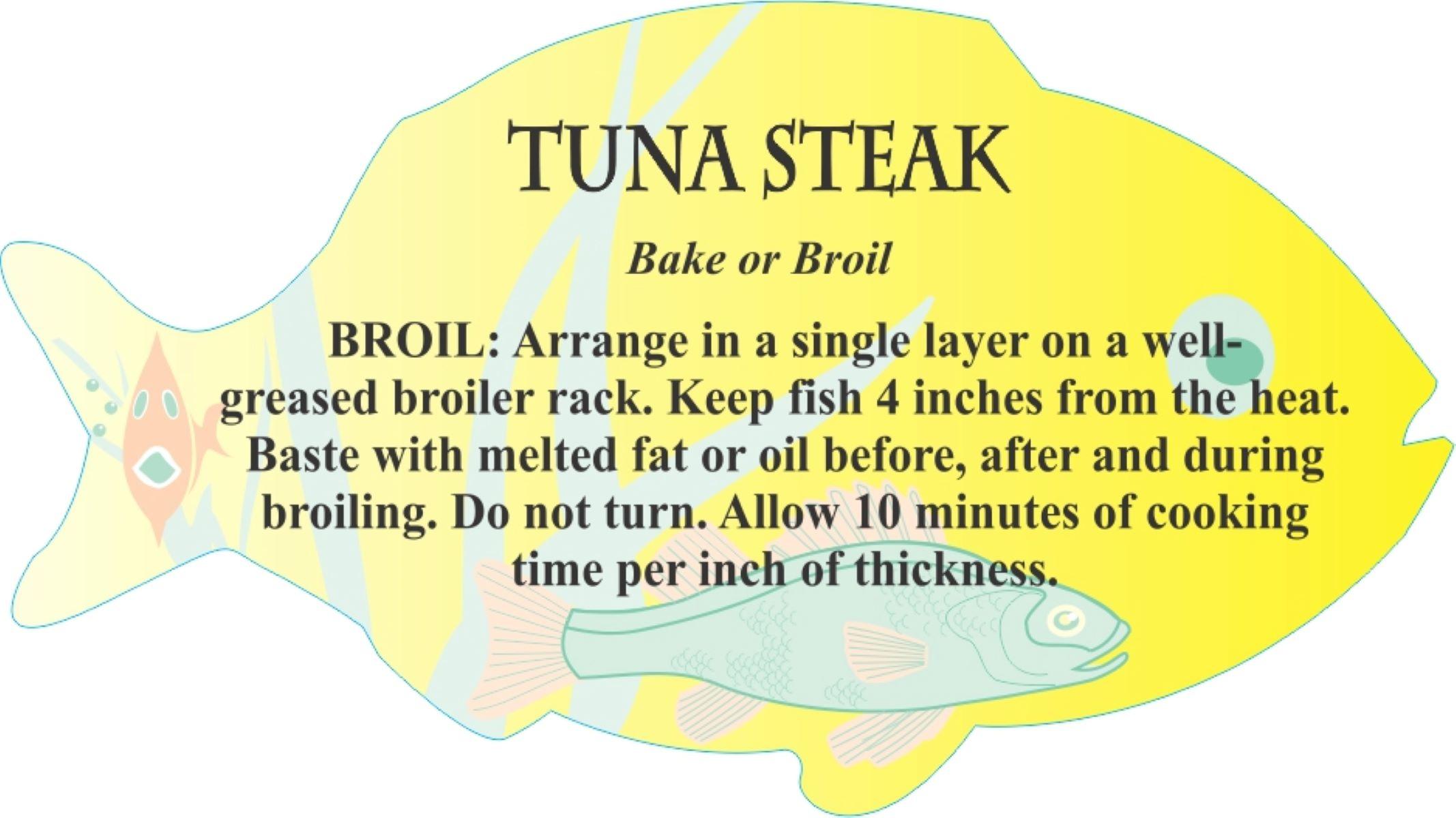 Tuna Steak Meat Fish Recipe Label 1.75X3.125 IN Fish 4 Color Process 250 Count/Roll 12 Rolls/Case 3000 Count/Case