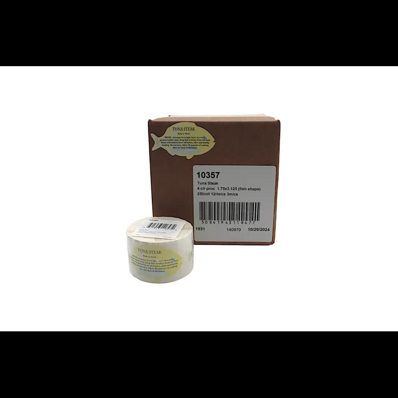 Tuna Steak Meat Fish Recipe Label 1.75X3.125 IN Fish 4 Color Process 250 Count/Roll 12 Rolls/Case 3000 Count/Case