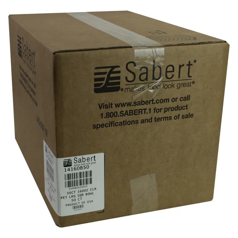 Bowl 160 OZ PET Clear Square 50/Case