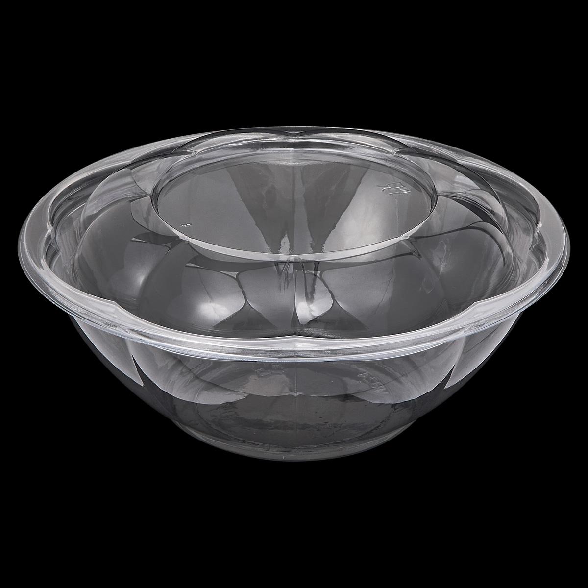 Victoria Bay Salad Bowl & Lid Combo With Dome Lid 24 OZ PET Clear Round Unhinged 150/Case