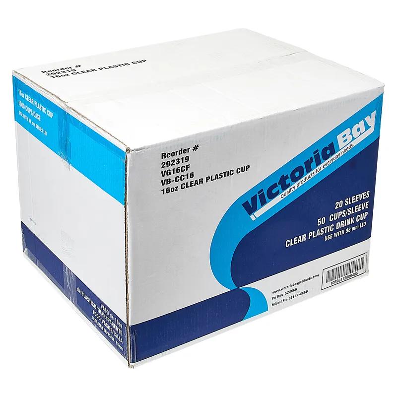 Victoria Bay 98 MM Series Cold Cup 16 OZ PET Clear 50 Count/Pack 20 Packs/Case 1000 Count/Case