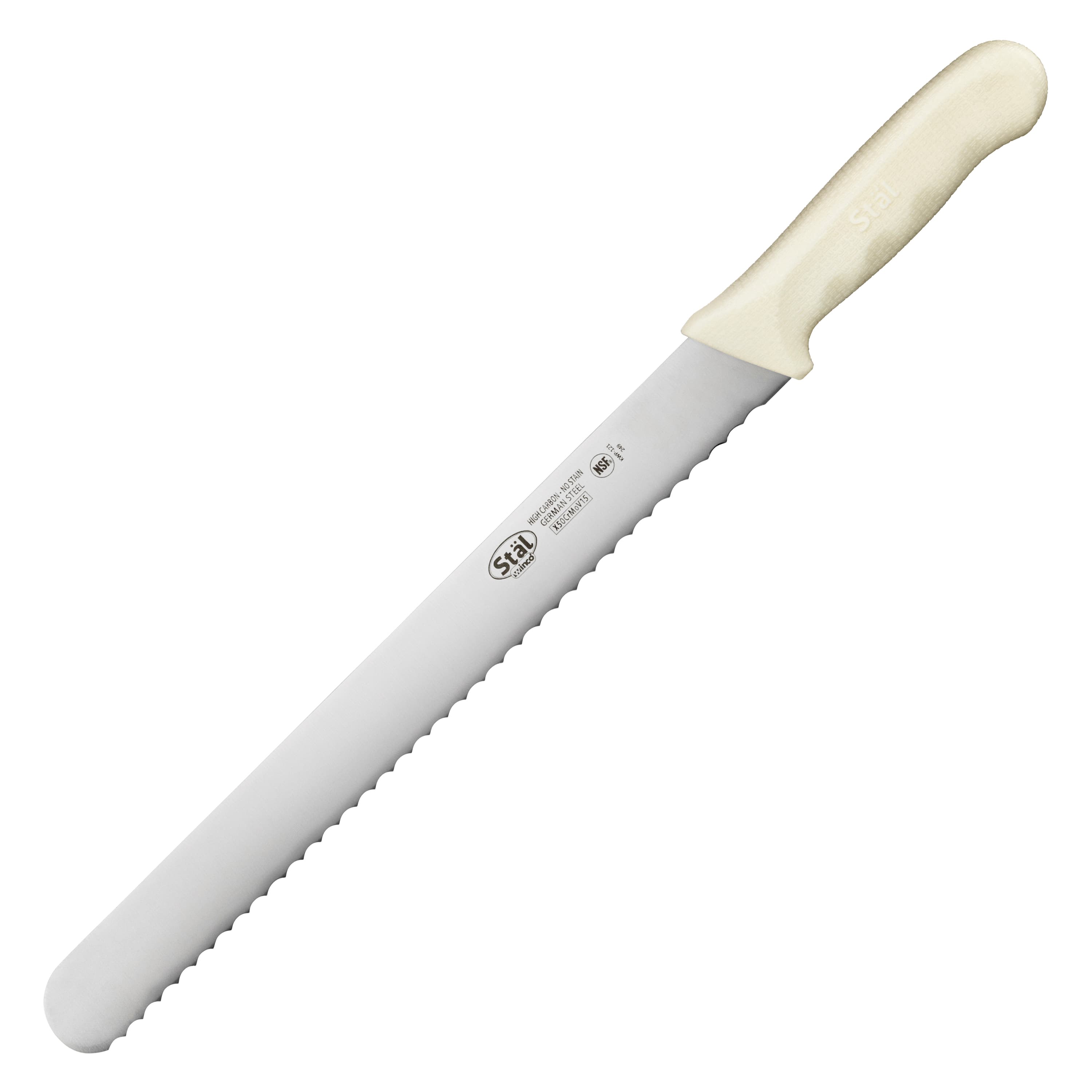 Bread Knife 12X1.25 IN German Steel White 1/Each