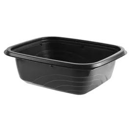 Take-Out Container Base 6.62X5.75X2.12 IN PP Black Clear Rectangle Microwave Safe Anti-Fog Leak Resistant 756/Case