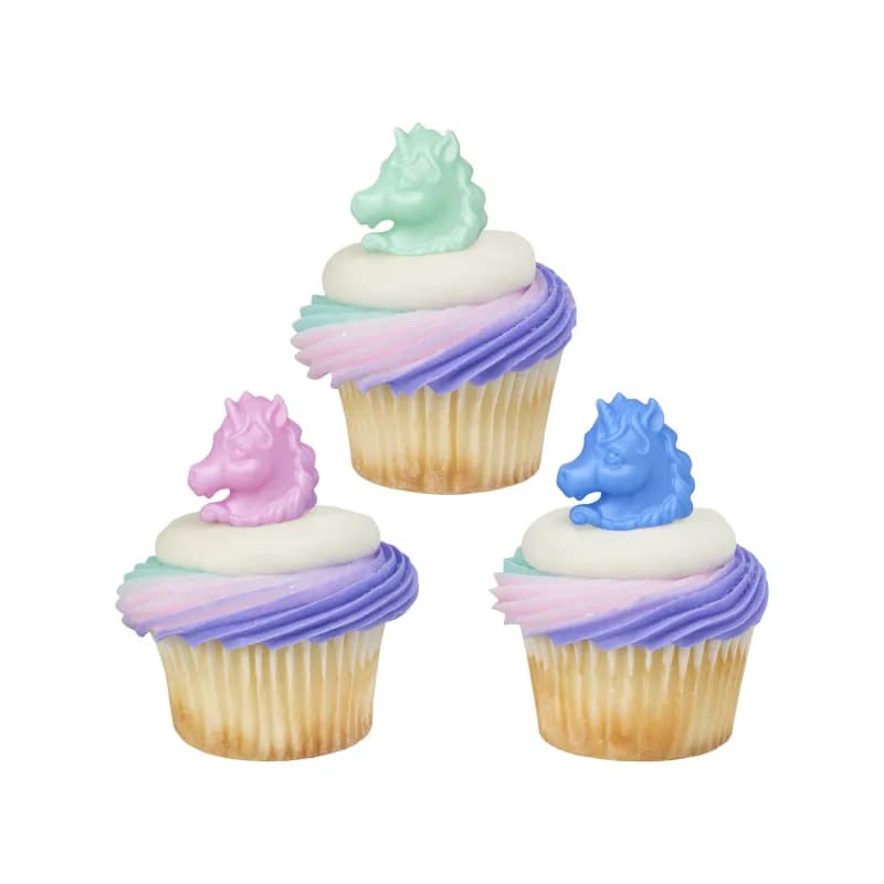Cake & Cupcake Topper Ring Plastic Assorted Unicorn 144/Pack