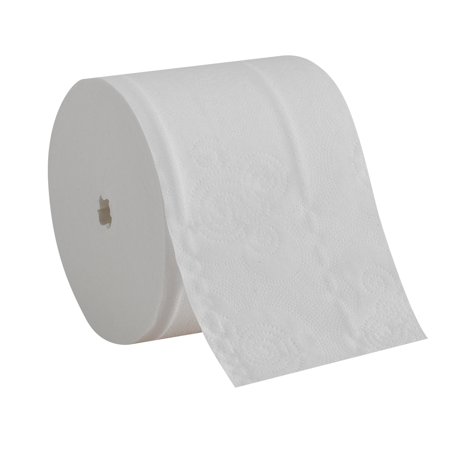Compact® Toilet Paper & Tissue Roll 4X3.8 IN 2PLY White Embossed Coreless Premium 750 Sheets/Roll 36 Rolls/Case