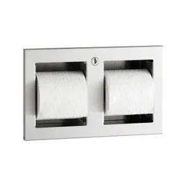 Toilet Paper Dispenser Stainless Steel Satin Recessed 2-Roll 1/Each