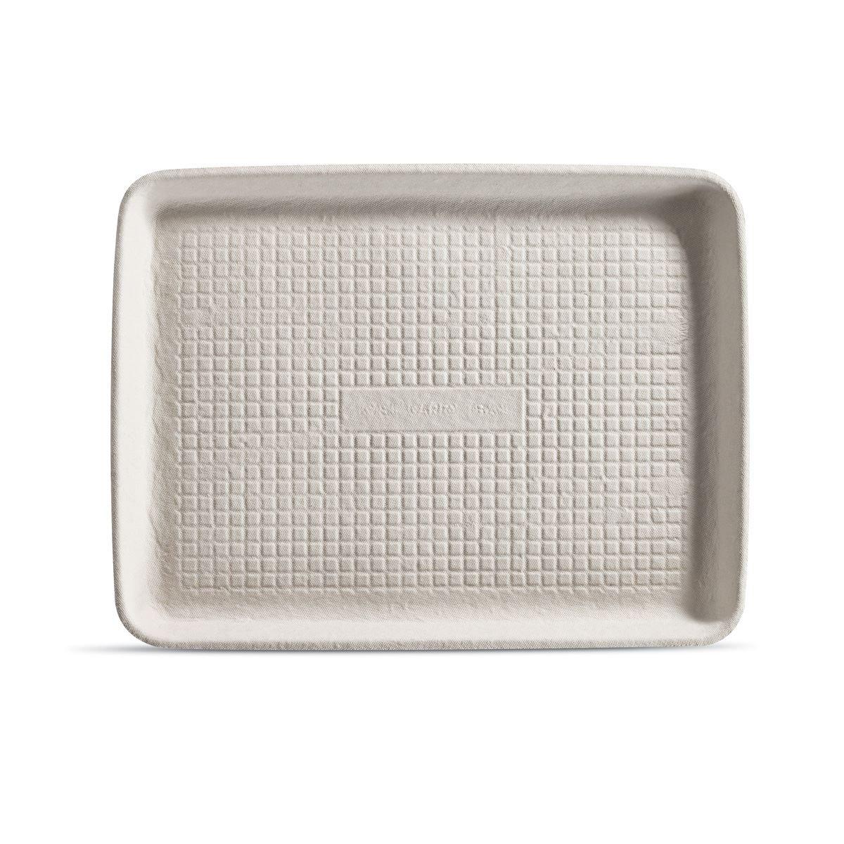 Savaday® Serving Tray 9X12X1 IN Molded Fiber White Rectangle 250/Case