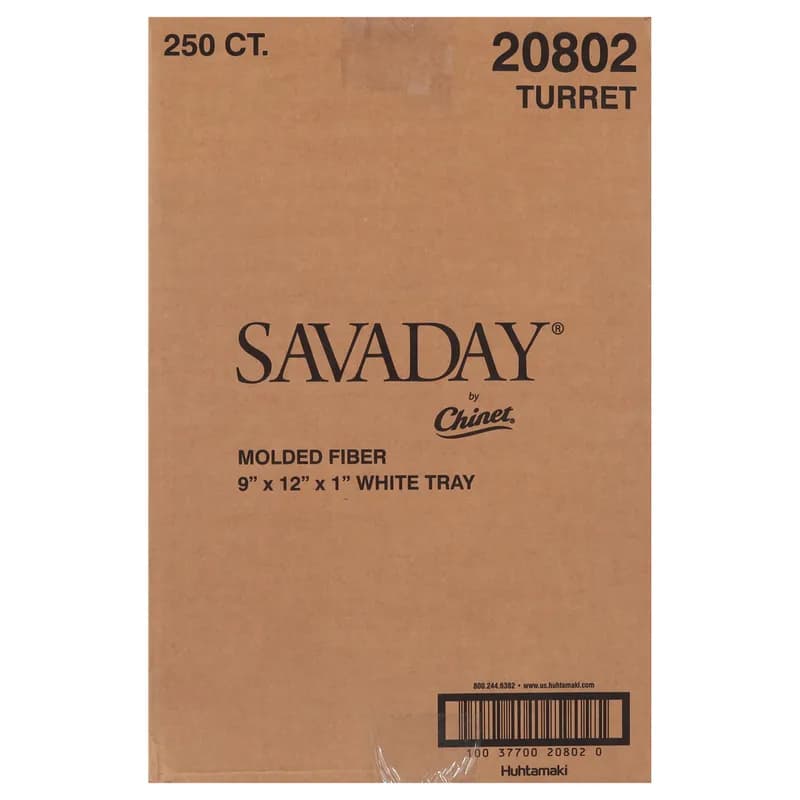 Savaday® Serving Tray 9X12X1 IN Molded Fiber White Rectangle 250/Case