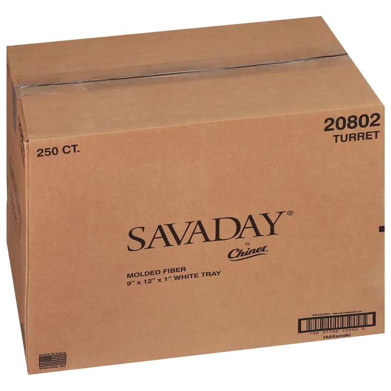 Savaday® Serving Tray 9X12X1 IN Molded Fiber White Rectangle 250/Case