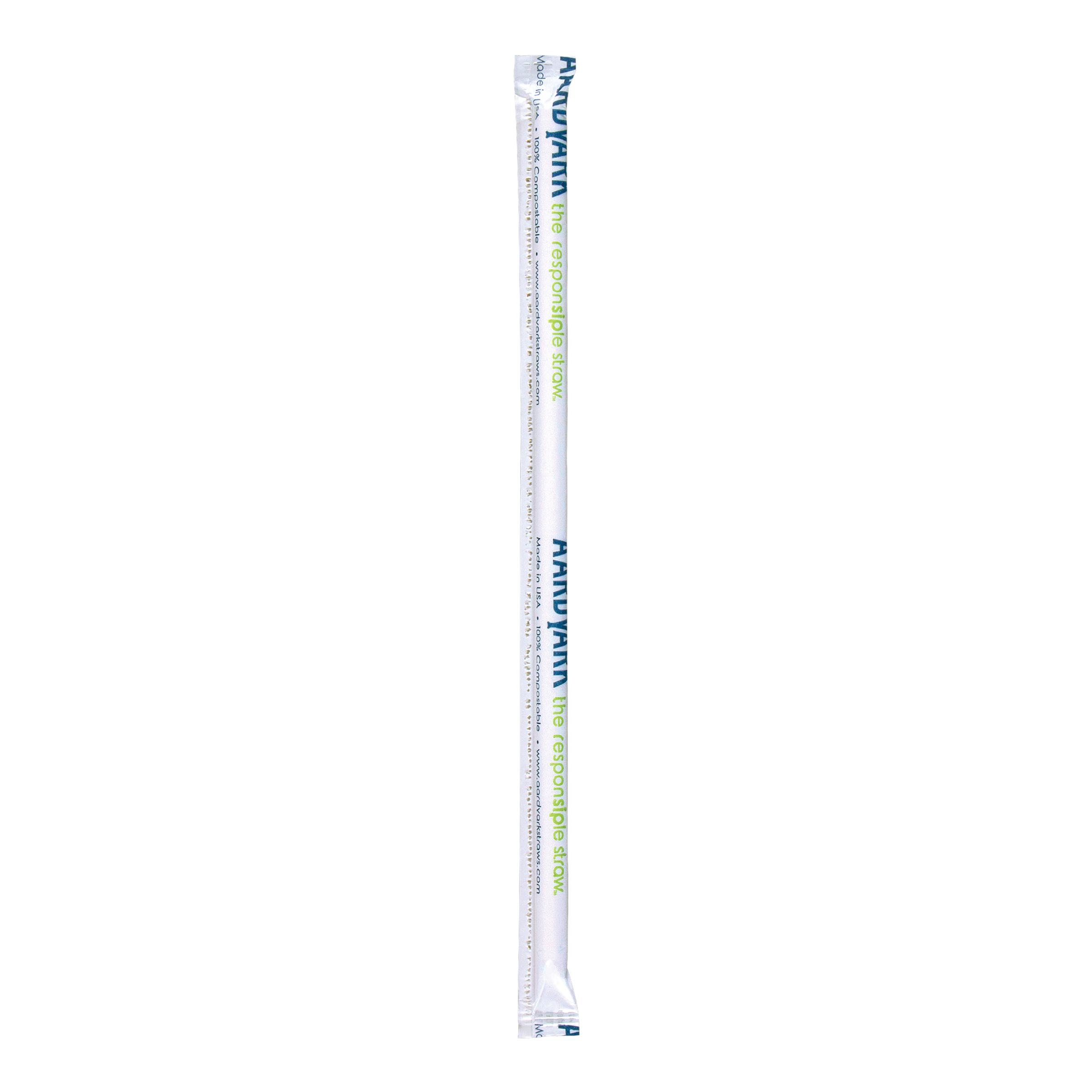 Aardvark® Jumbo Straw 7.75 IN Paper White Wrapped 3200/Case
