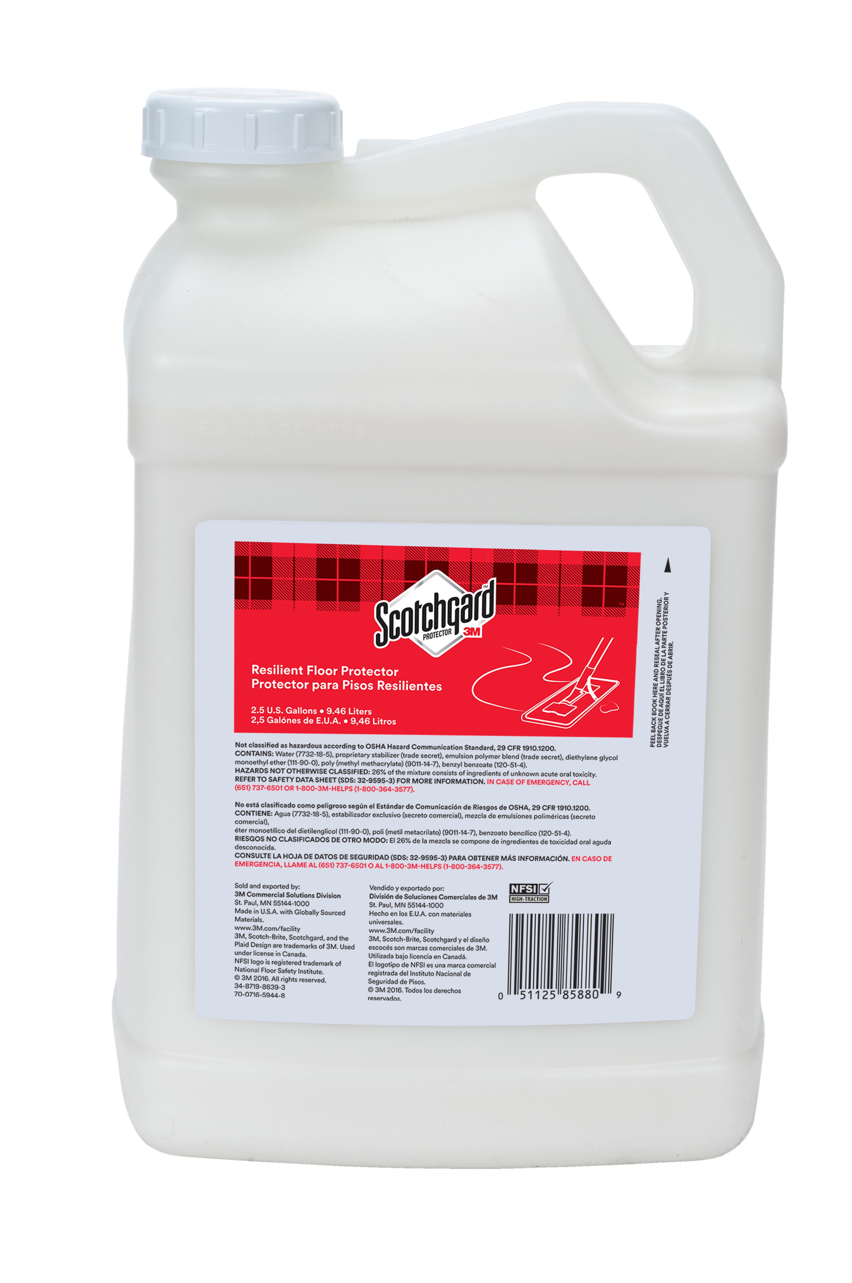 3M™ Scotchgard™ RESIL-2.5G Resilient Floor Protectant 2.5 GAL RTU 22% Solids Zinc-Free 2/Case