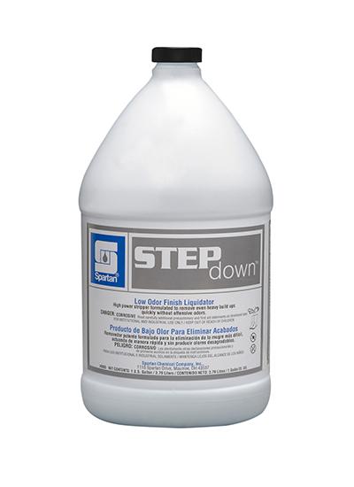 Step Down® Low Odor Floor Stripper 1 GAL Alkaline Concentrate Non-Butyl Sodium Hydroxide Ethanolamine 4/Case