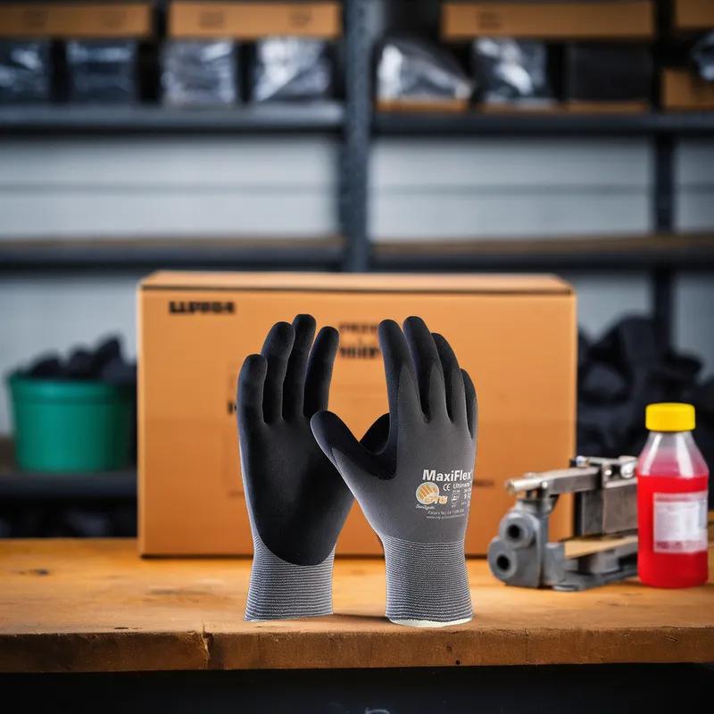 Gloves Medium (MED) Gray Seamless Microfoam Grip 1/Pair