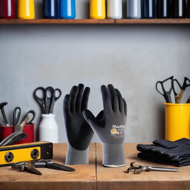 Gloves Small (SM) Gray Seamless Microfoam Grip 1/Pair