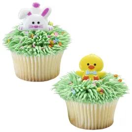 Cake & Cupcake Topper Ring Plastic Multicolor Duck & Bunny 144/Pack