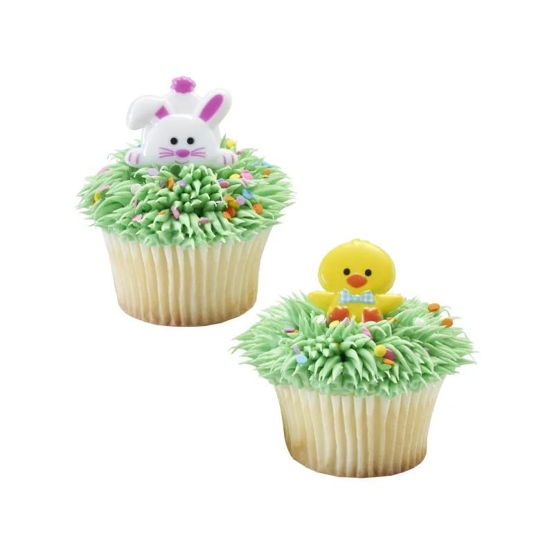 Cake & Cupcake Topper Ring Plastic Multicolor Duck & Bunny 144/Pack