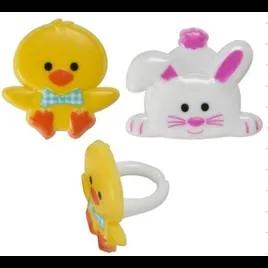 Cake & Cupcake Topper Ring Plastic Multicolor Duck & Bunny 144/Pack