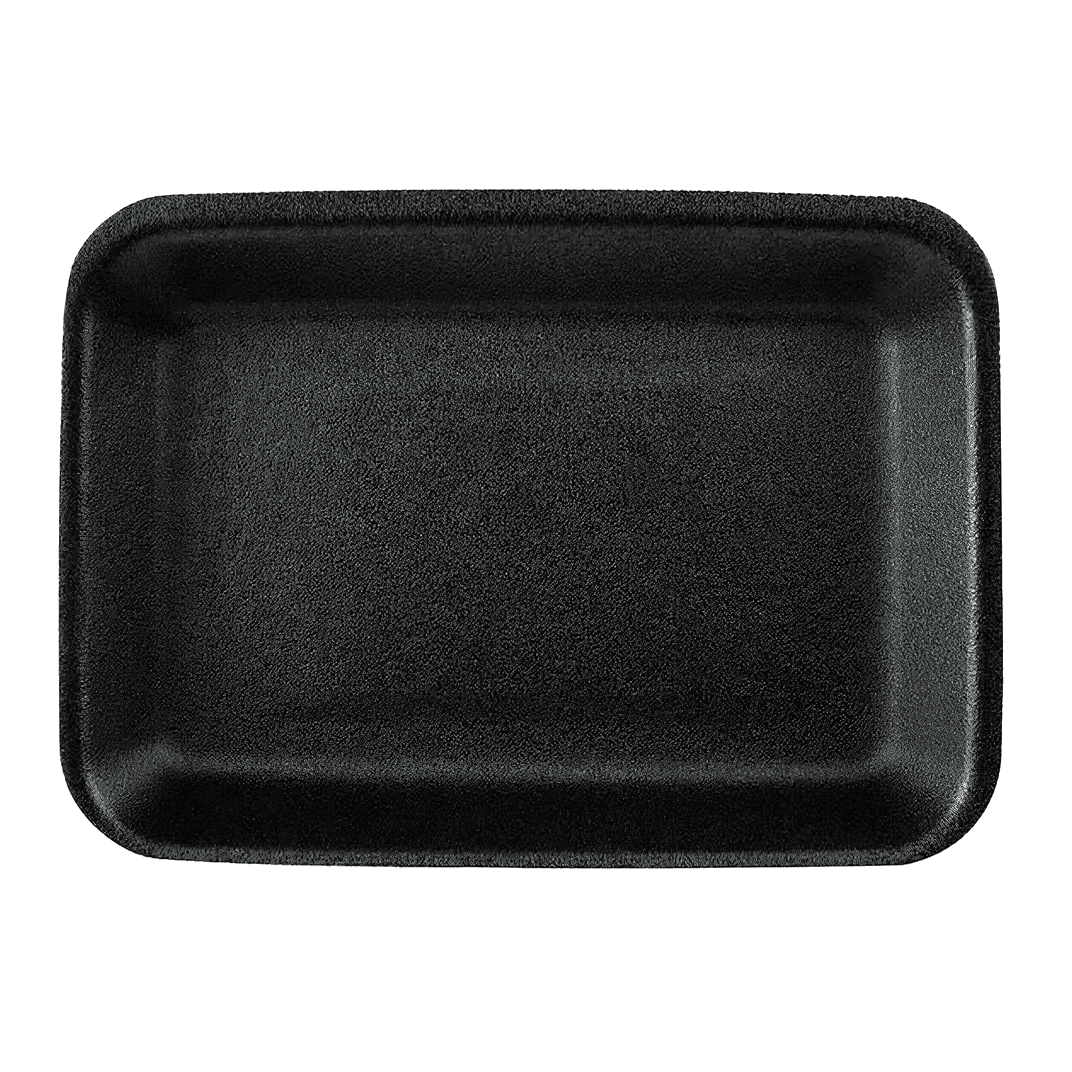 9SHD Meat Tray 9.25X12.31X0.75 IN Polystyrene Foam Black Heavy 200/Case
