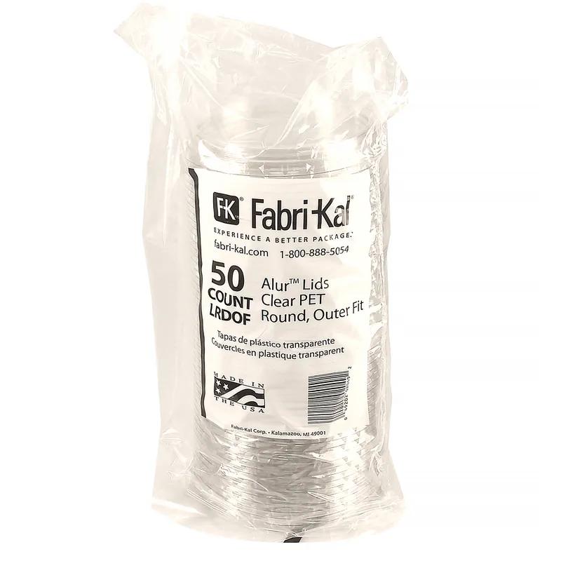 Alur Lid Flat 4.8X0.6 IN RPET Clear Round For Deli Container Outer Fit 500/Case