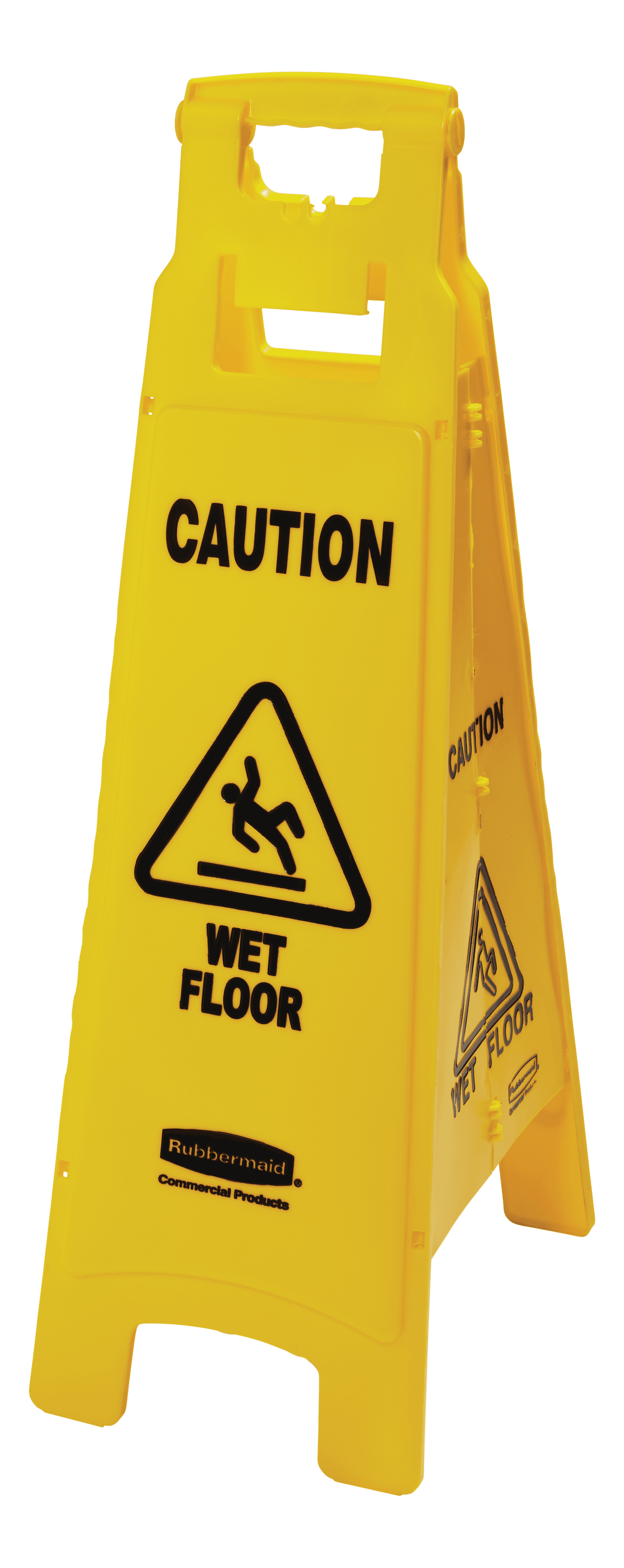 Wet Floor Sign Caution Sign Yellow Plastic 4 Side 1/Each