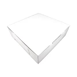 Bakery Box 14X14X6 IN Clay-Coated Kraft Board White Kraft Square Lock Corner Tuck Top 50/Case