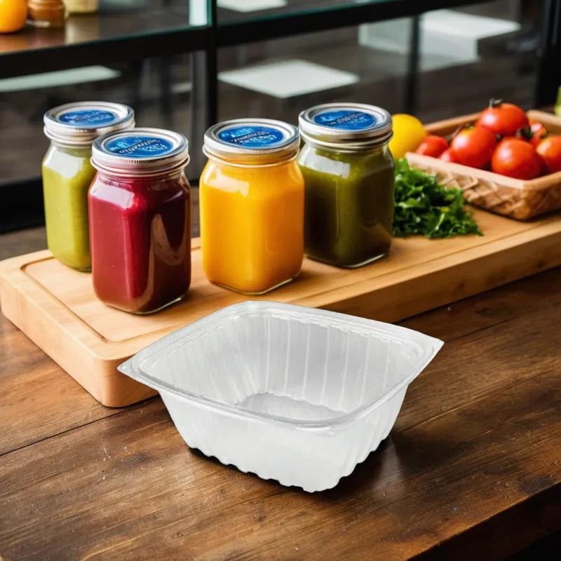 Dart® ClearPac® Deli Container Base & Lid Combo With Flat Lid 32 OZ OPS Clear Rectangle 250/Case