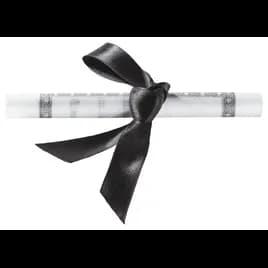 Cake Decorating Layon Plastic White Black Graduation Diploma With Black Ribbon 24/Pack