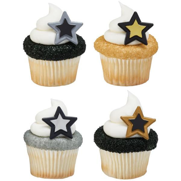 Cake & Cupcake Topper Ring Plastic Assorted Grad Star 144/Pack
