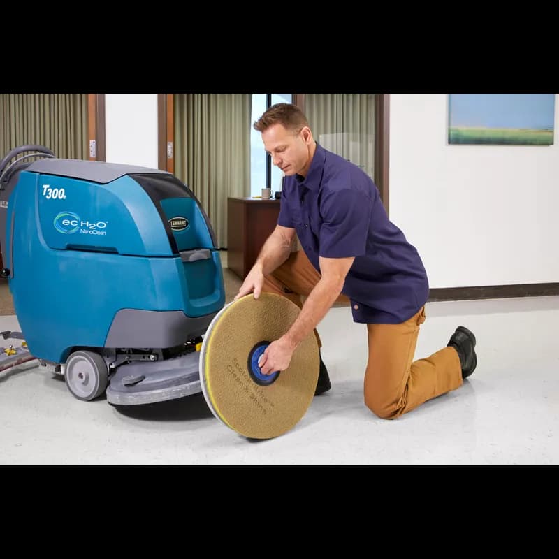 3M™ Scotch-Brite™ Clean & Shine Cleaning Pad 12X1 IN Brown Non-Woven Polyester Fiber 150-400 RPM Super Fine Grit 5/Case