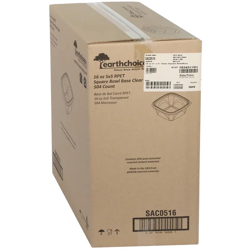 Bowl 16 OZ RPET Clear Square 504/Case