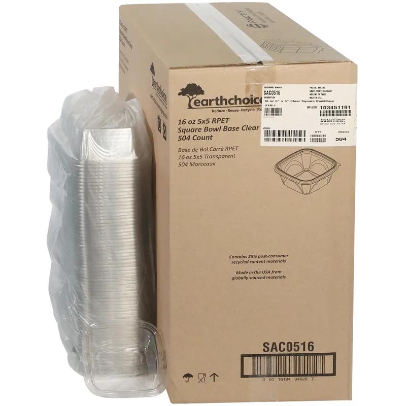 Bowl 16 OZ RPET Clear Square 504/Case