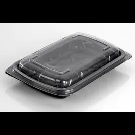 Half Rib Take-Out Container Base & Lid Combo 11X7X2 IN PP Black Clear Rectangle Microwave Safe 180/Case