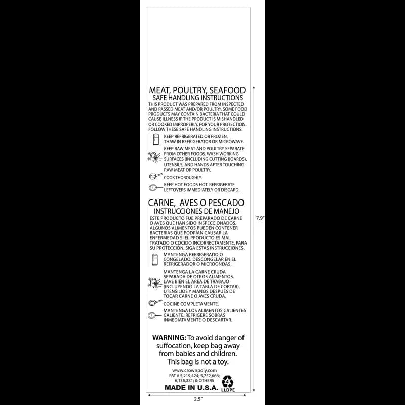 Pull-N-Pak® Pull-N-Pak Meat Bag Standard Size 15X20 IN LDPE 0.6MIL Clear Carniceria 250 Count/Roll 6 Rolls/Case
