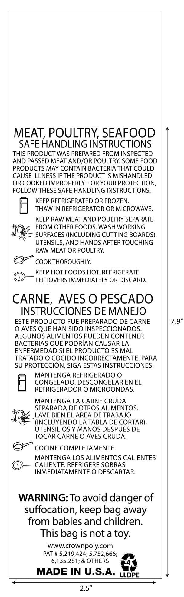Pull-N-Pak® Pull-N-Pak Meat Bag Standard Size 15X20 IN LDPE 0.6MIL Clear Carniceria 250 Count/Roll 6 Rolls/Case
