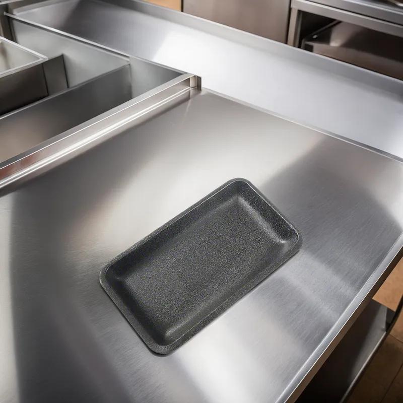 Dyne-A-Pak 10P Meat Tray 10.75X5.625X1.1875 IN Polystyrene Foam Black 400/Case