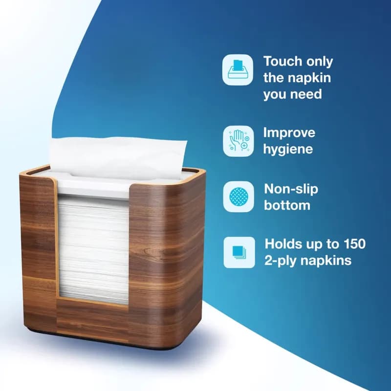Tork Xpressnap® N4 Napkin Dispenser 5.5X8X7.6 IN Brown Plastic Wood 1/Each