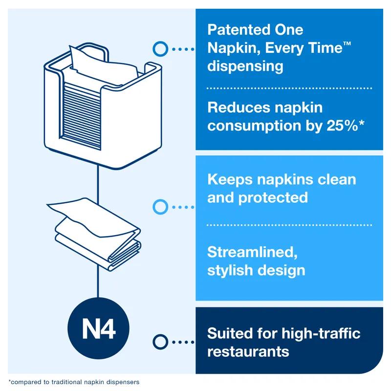 Tork Xpressnap® N4 Napkin Dispenser 5.5X8X7.6 IN Brown Plastic Wood 1/Each