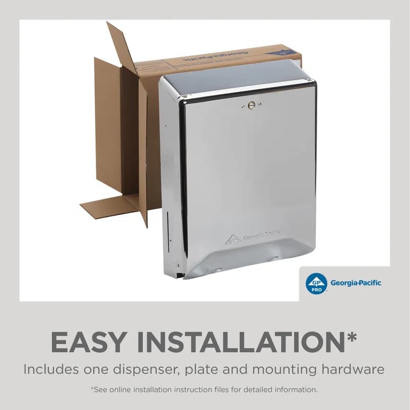 Georgia-Pacific Pro® Paper Towel Dispenser 4.438X11.25 IN Wall Mount, Locking Chrome Multifold 1/Each