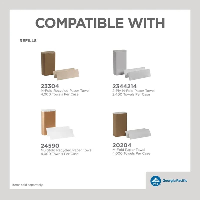 Georgia-Pacific Pro® Paper Towel Dispenser 4.438X11.25 IN Wall Mount, Locking Chrome Multifold 1/Each