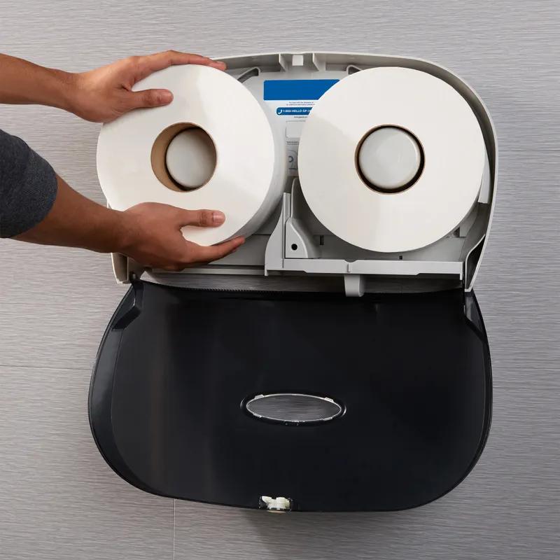 Pacific Blue Basic Toilet Paper & Tissue Roll 3.3IN X2000FT 1PLY White Jumbo Jr (JRT) High Capacity 8 Rolls/Case