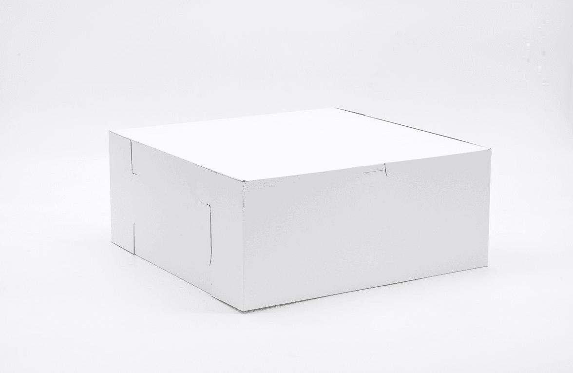 Bakery Box 14X14X6 IN Clay-Coated Paperboard White Easy Lock 1-Piece Without Window 50/Bundle