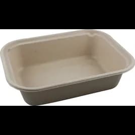 Take-Out Container Base 10X7.5X2.5 IN Pulp Fiber Kraft Rectangle 400/Case