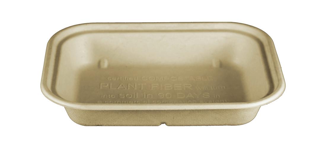 Take-Out Container Base 10X7.5X1.8 IN Plant Fiber Bamboo Kraft Rectangle 400/Case