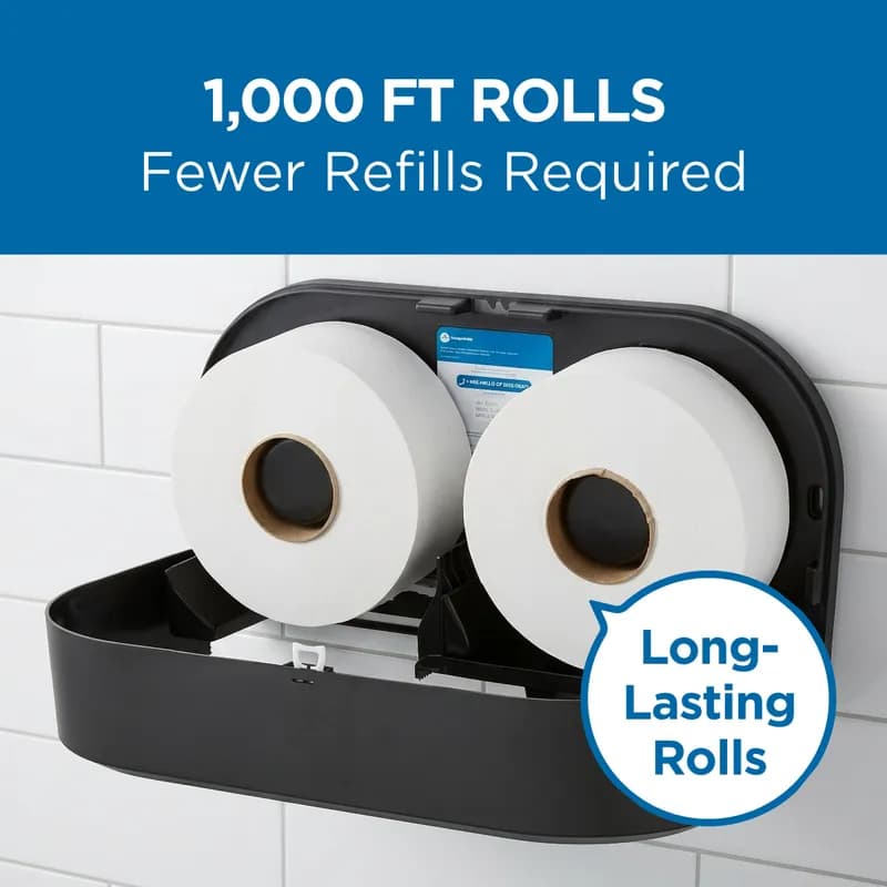 Pacific Blue Select Toilet Paper & Tissue Roll 3.3IN X1000FT 2PLY White Jumbo (JRT) 1000 Sheets/Roll 8 Rolls/Case