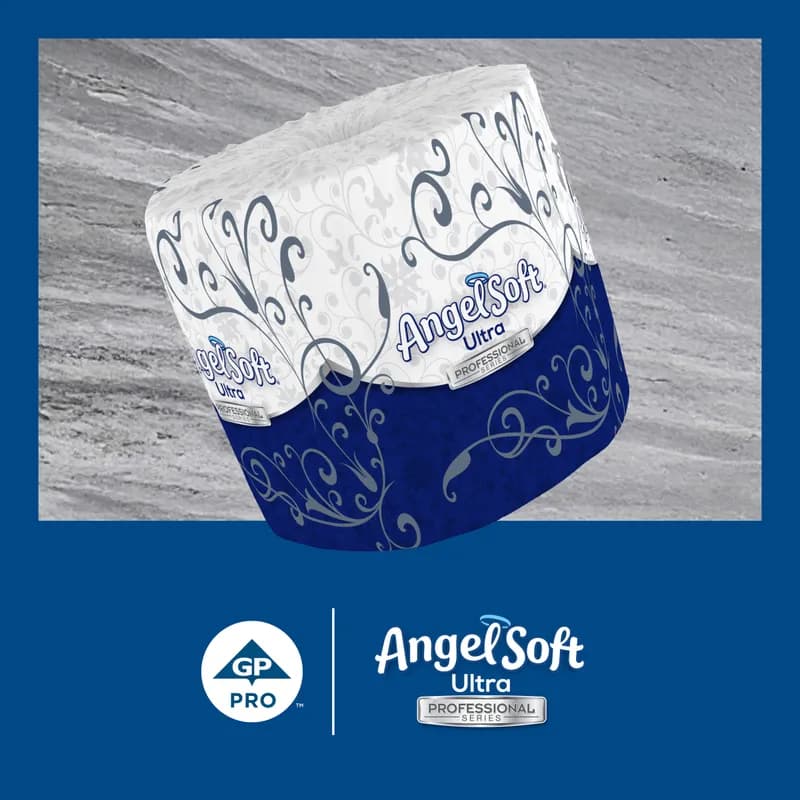 Angel Soft Ultra Professional® Toilet Paper & Tissue Roll 2PLY White Embossed Sheet L x W: 4IN X 4IN 400 Sheets/Roll