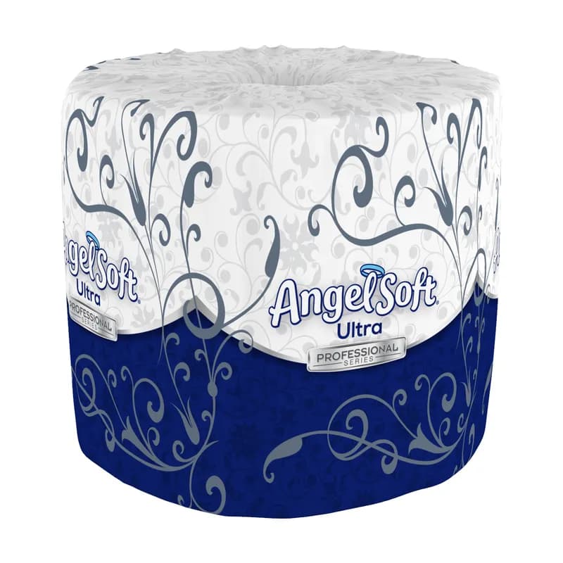Angel Soft Ultra Professional® Toilet Paper & Tissue Roll 2PLY White Embossed Sheet L x W: 4IN X 4IN 400 Sheets/Roll